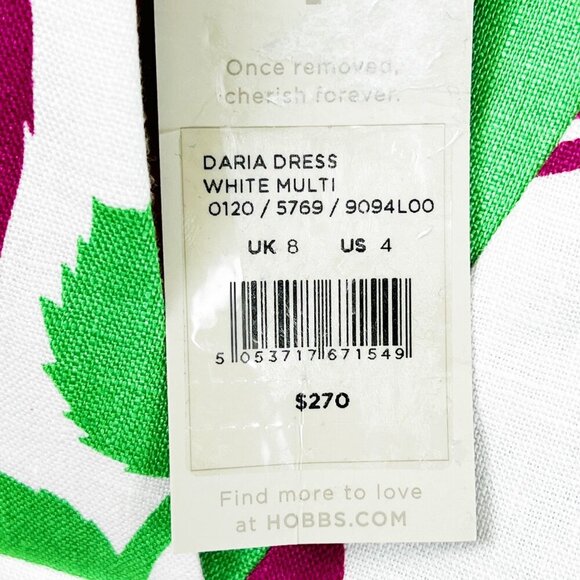 NWT Hobbs Daria Floral Linen Dress SIze US 4 - Picture 10 of 12